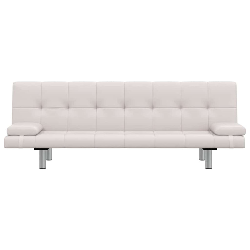 Canapea extensibilă 2 perne, piele artificială, reglabil, crem