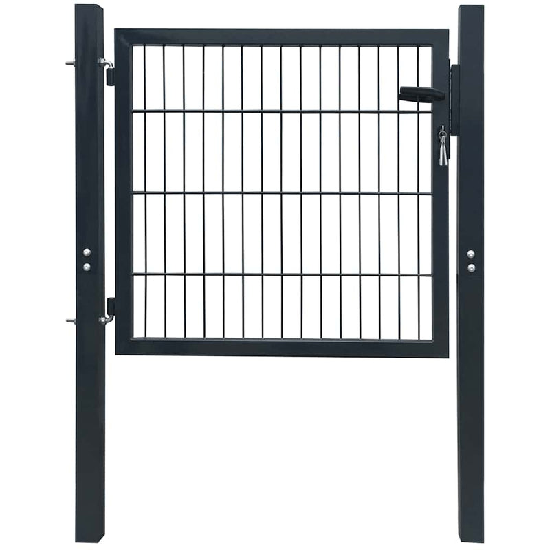 Poartă de gard 2D (simplă) gri antracit 100x80 cm