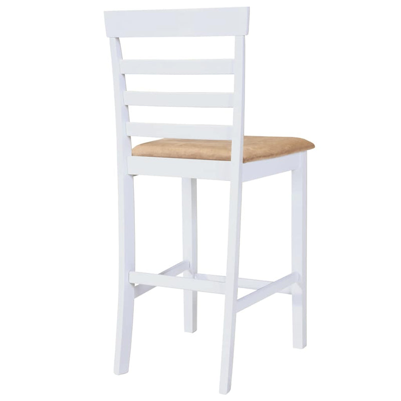 Set mobilier de bar din lemn, masă și 4 scaune, alb