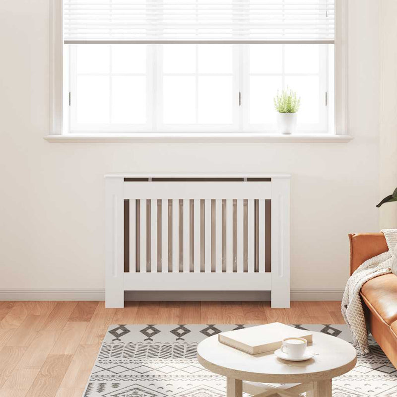 Mască de calorifer încălzire, dulap radiator, alb, 112 cm, lemn prelucrat