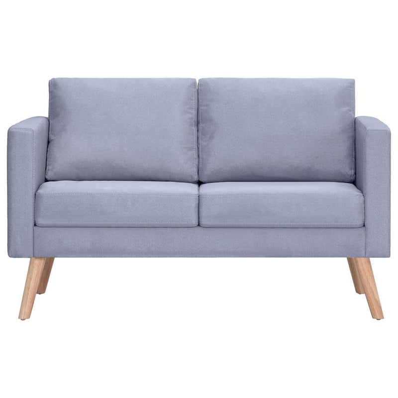 Canapea cu 2 locuri, material textil, gri deschis