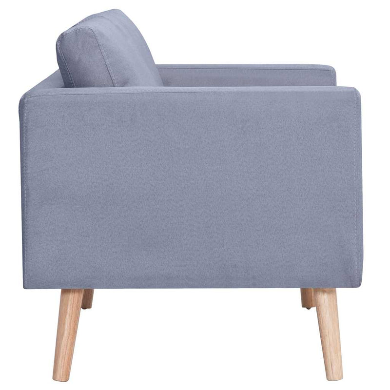 Canapea cu 2 locuri, material textil, gri deschis