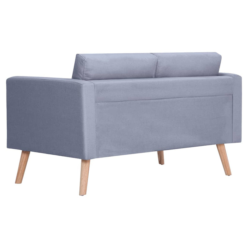 Canapea cu 2 locuri, material textil, gri deschis
