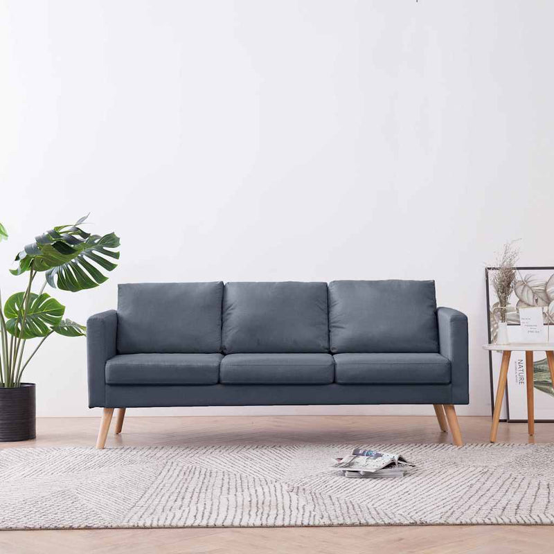 Canapea cu 3 locuri, material textil, gri închis
