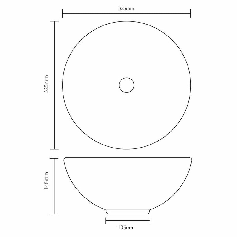 Chiuvetă ceramică pentru baie, rotundă, alb