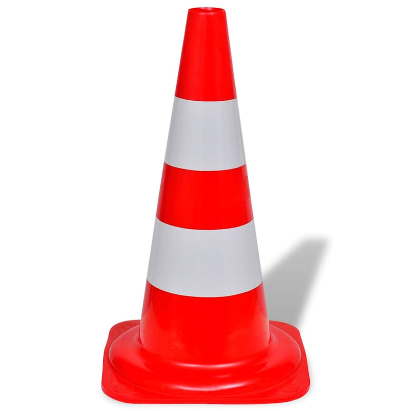 Conuri de trafic reflectorizante, roșu și alb, 50 cm, 10 buc.