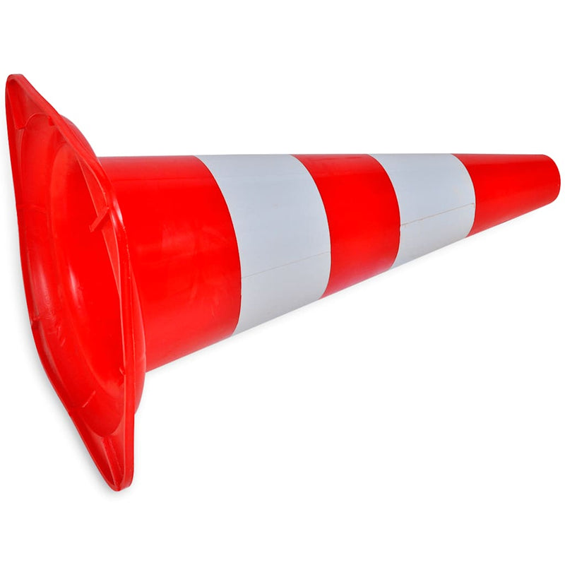 Conuri de trafic reflectorizante, roșu și alb, 50 cm, 10 buc.