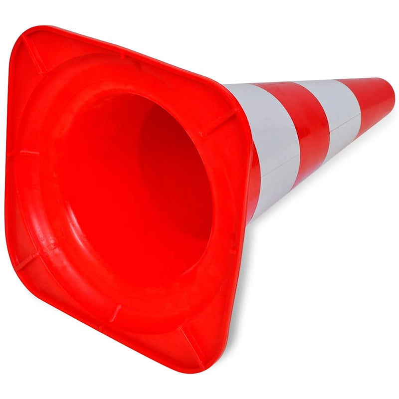 Conuri de trafic reflectorizante, roșu și alb, 50 cm, 10 buc.