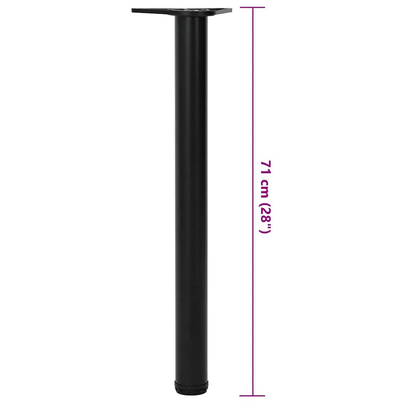 Picioare de masă reglabile în înălțime, negru, 710 mm