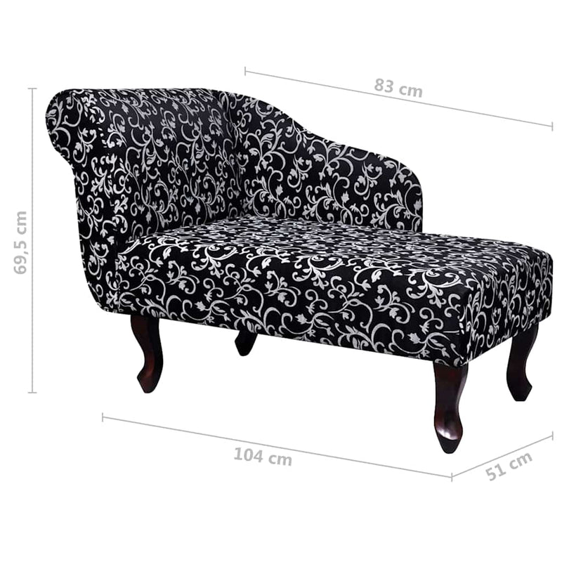 Șezlong, negru și alb, material textil
