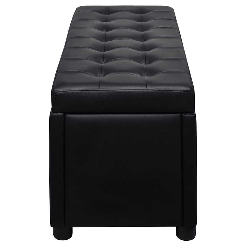 Taburet de depozitare, piele artificială, negru