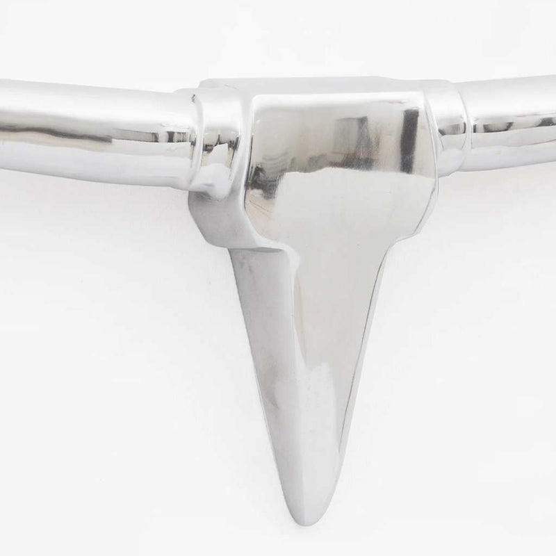 Decorațiune pentru perete tip cap de taur, aluminiu, 96 cm, argintiu