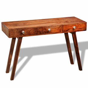 Masă consolă cu 3 sertare, 76 cm, lemn masiv de acacia