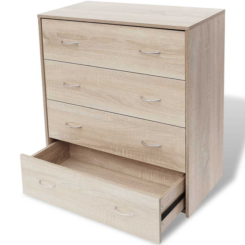 Dulap cu 4 sertare, 60x30,5x71 cm, culoare stejar