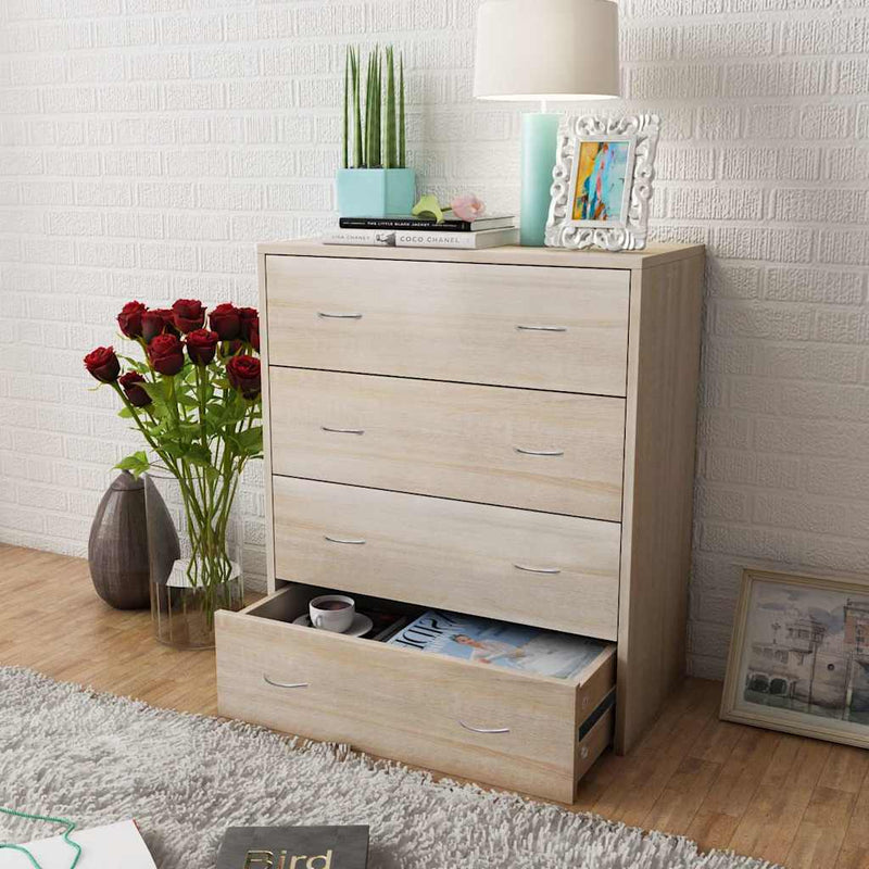 Dulap cu 4 sertare, 60x30,5x71 cm, culoare stejar