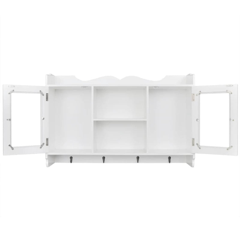 Dulap de perete din MDF alb, raft prezentare pentru cărți/DVD