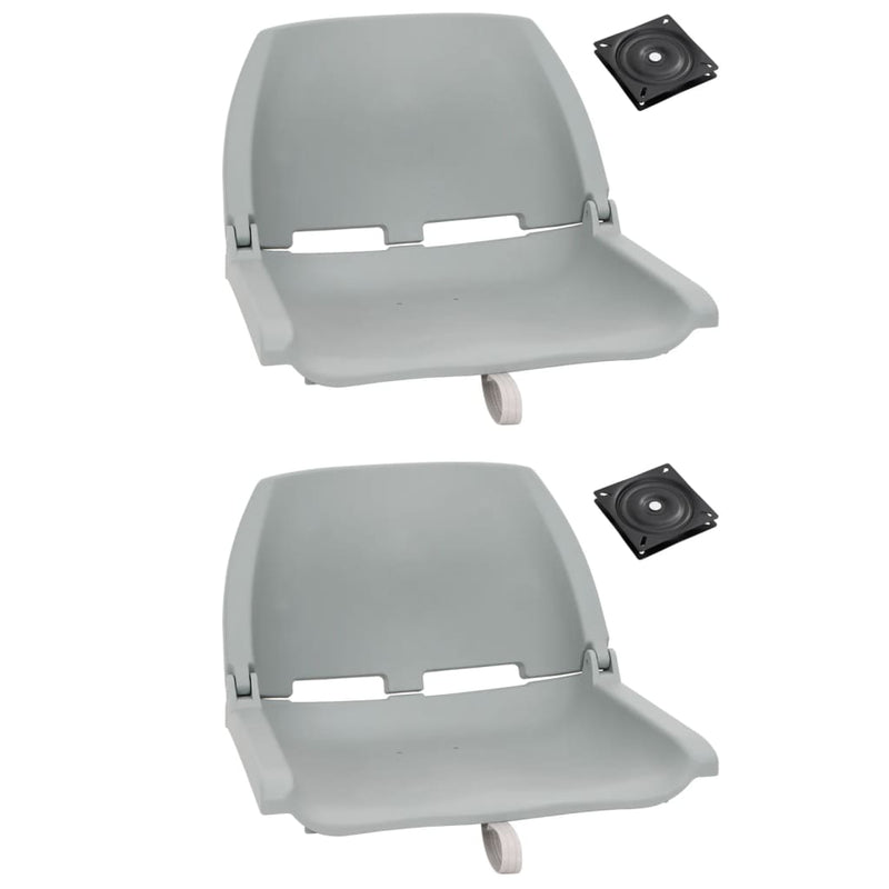 Set cu scaun pliabil pentru barcă, 4 piese, gri