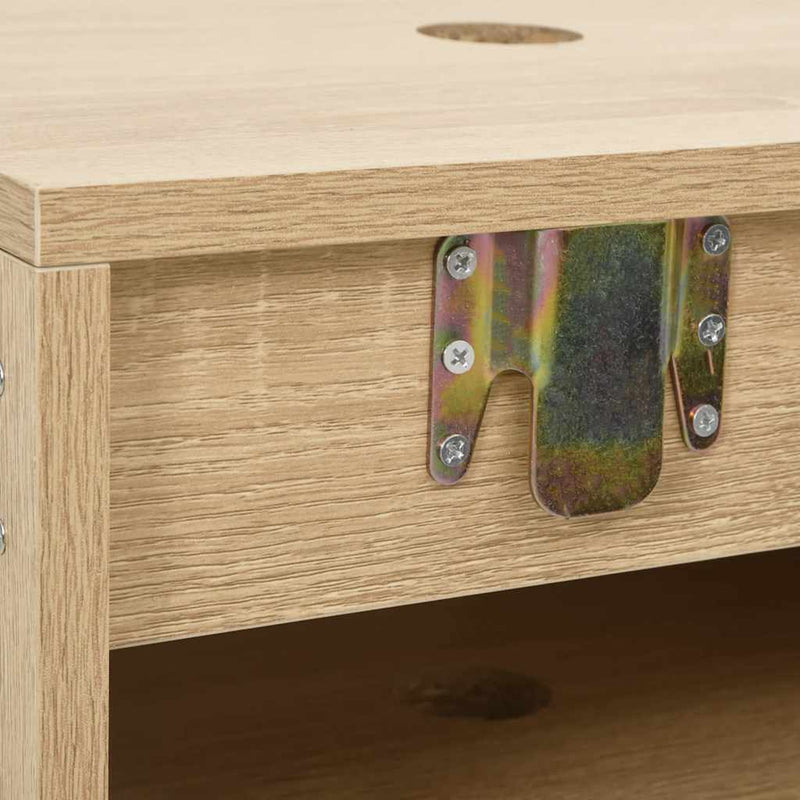 Set mobilier de baie 2 piese, lemn prelucrat stejar