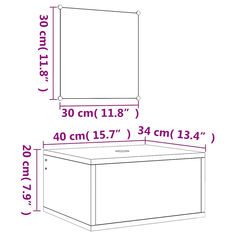 Set mobilier de baie 2 piese, lemn prelucrat stejar