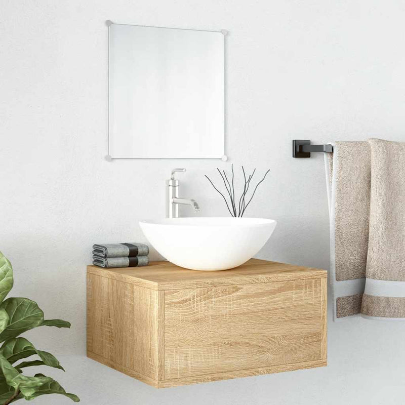 Set mobilier de baie 2 piese, lemn prelucrat stejar