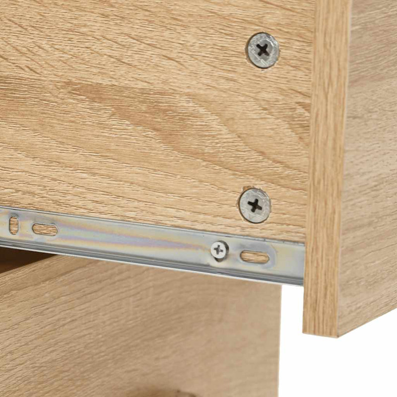 Set de mobilier de baie cu 7 piese, lemn prelucrat din stejar