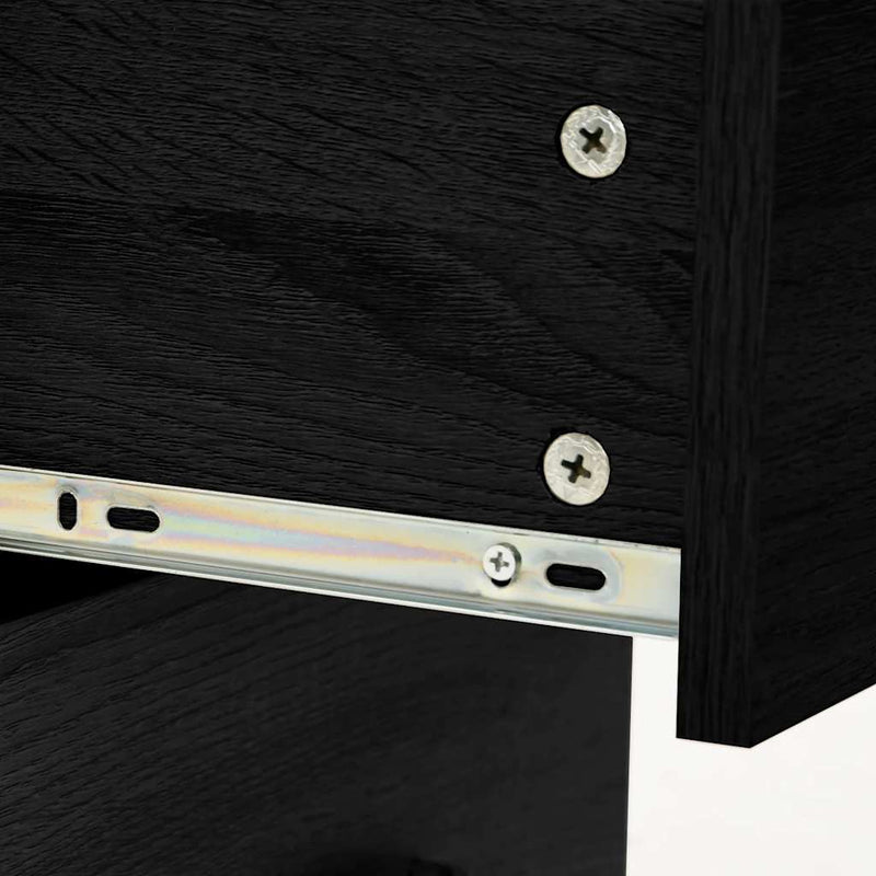 Set mobilier de baie, 5 piese, negru, lemn prelucrat