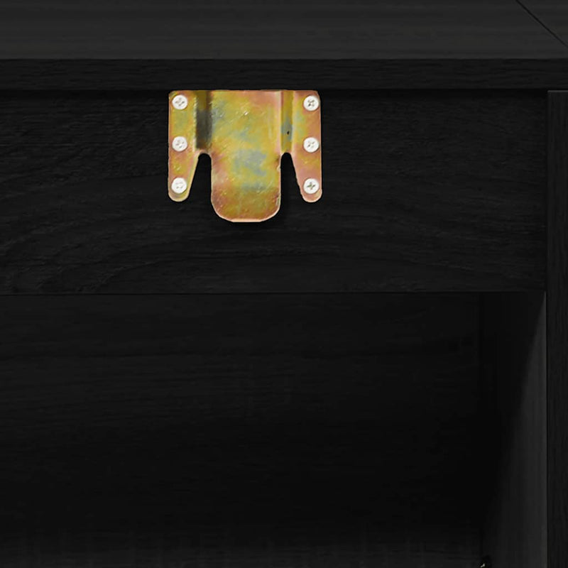 Set mobilier de baie, 5 piese, negru, lemn prelucrat