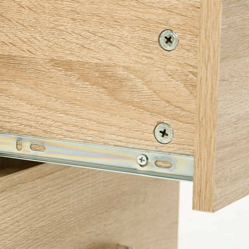 Set de mobilier de baie cu 5 piese, lemn prelucrat din stejar