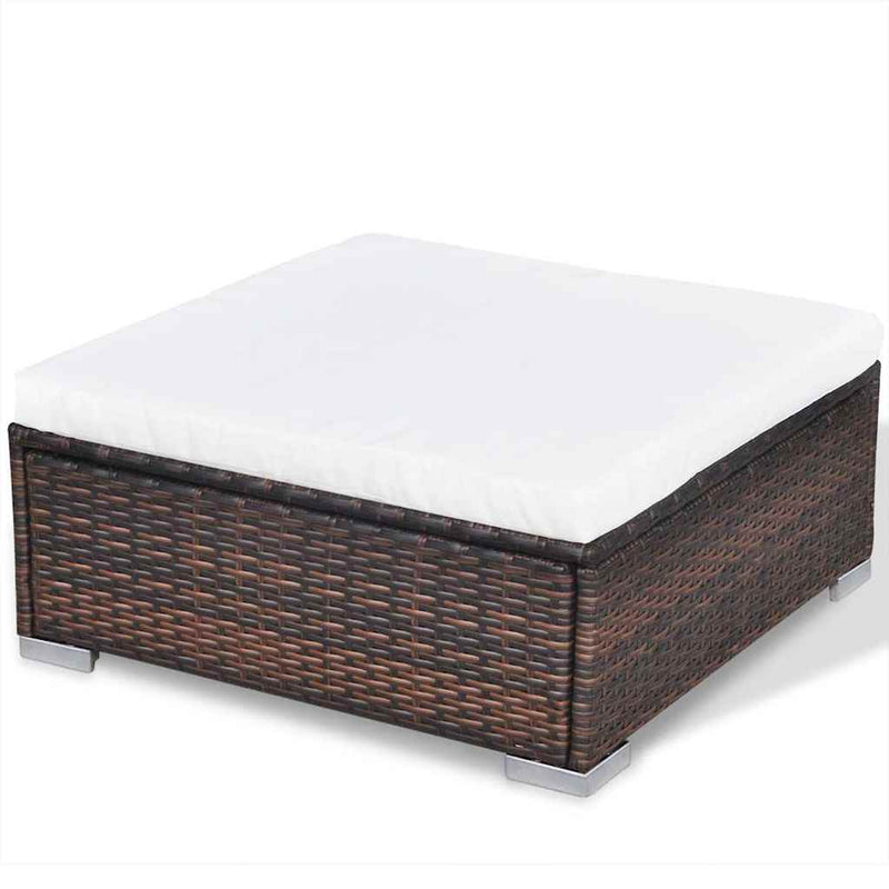 Set mobilier de grădină cu perne, 10 piese, maro, poliratan