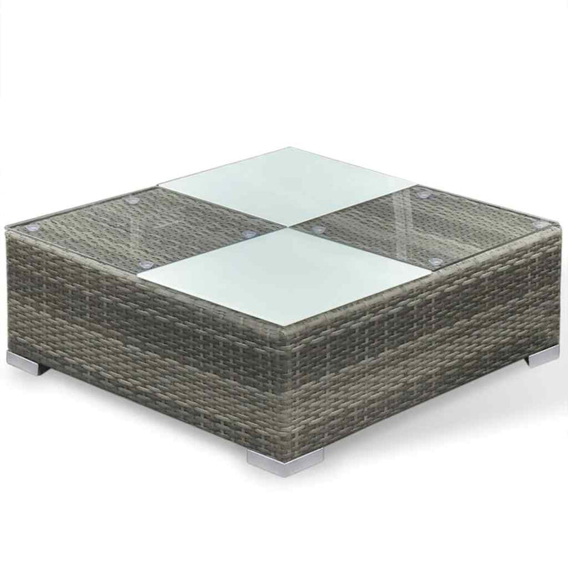 Set mobilier de grădină cu perne, 6 piese, gri, poliratan