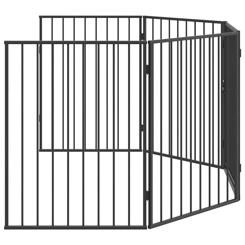 Gard de protecție din oțel pentru șemineu, Negru