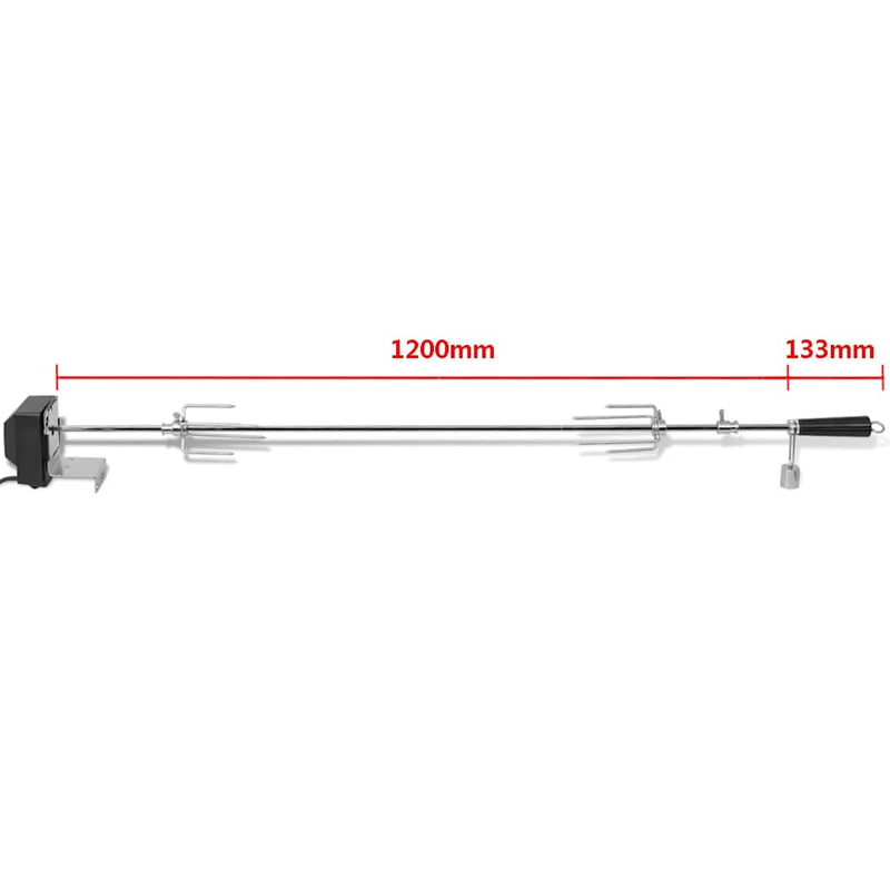 Rotisor cu motor profesional pentru grătar, oțel, 1200 mm