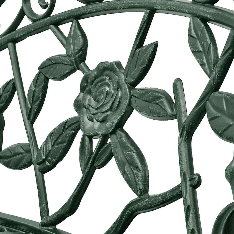 Bancă de grădină, verde, 100 cm, aluminiu turnat