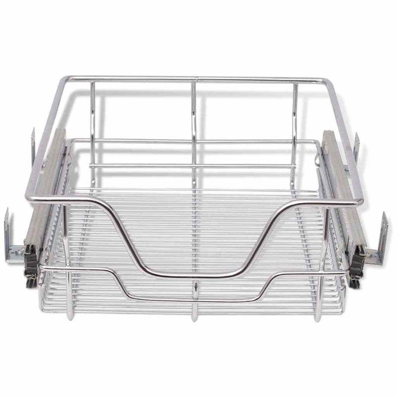 Coșuri din sârmă retractabile, 2 buc., argintiu, 400 mm