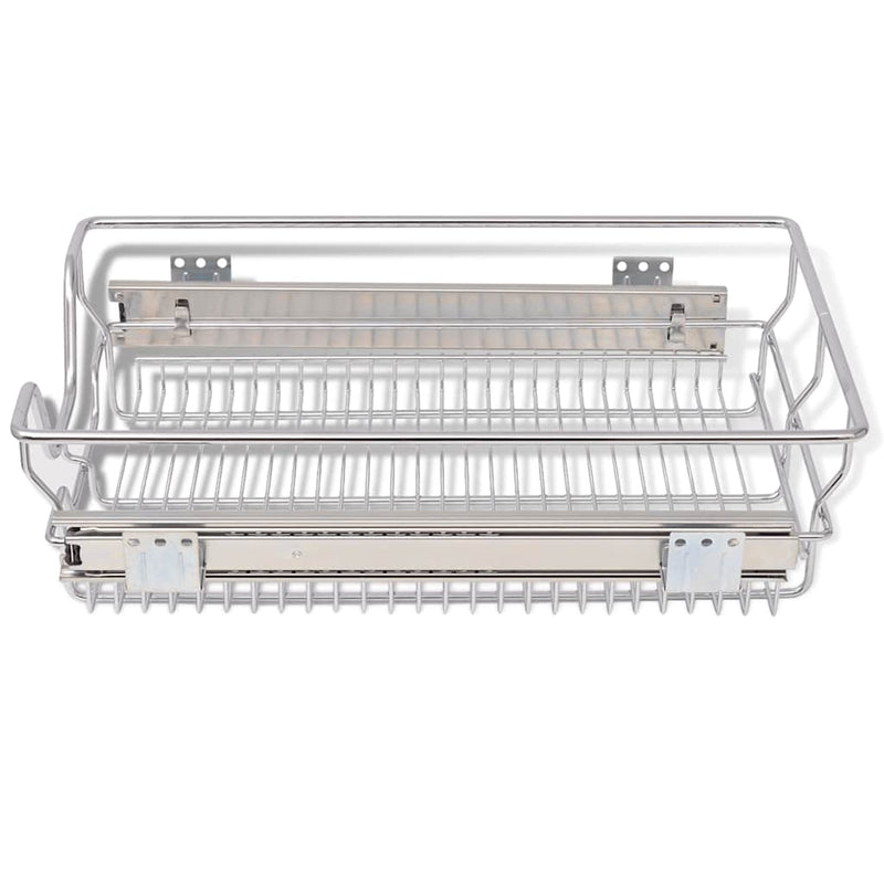 Coșuri din sârmă retractabile, 2 buc., argintiu, 400 mm