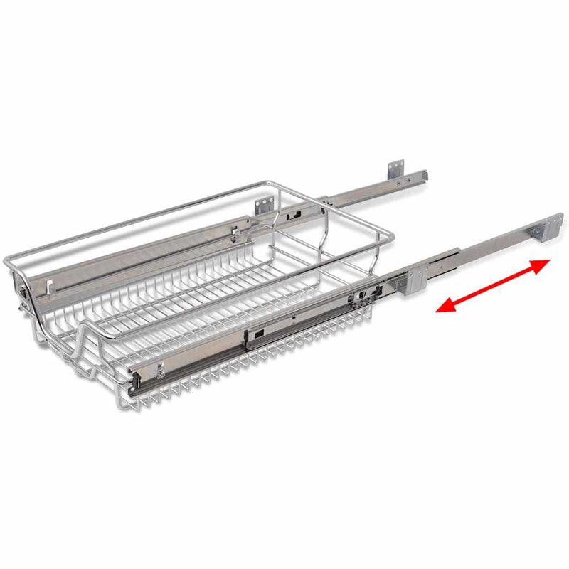 Coșuri din sârmă retractabile, 2 buc., argintiu, 400 mm