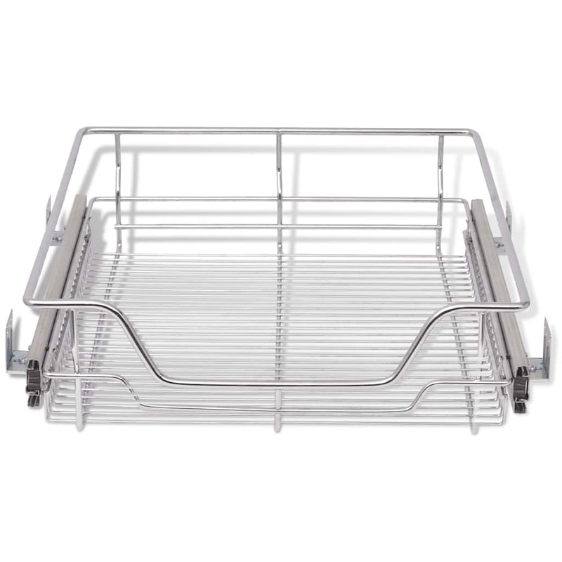 Coșuri din sârmă retractabile, 2 buc., argintiu, 500 mm