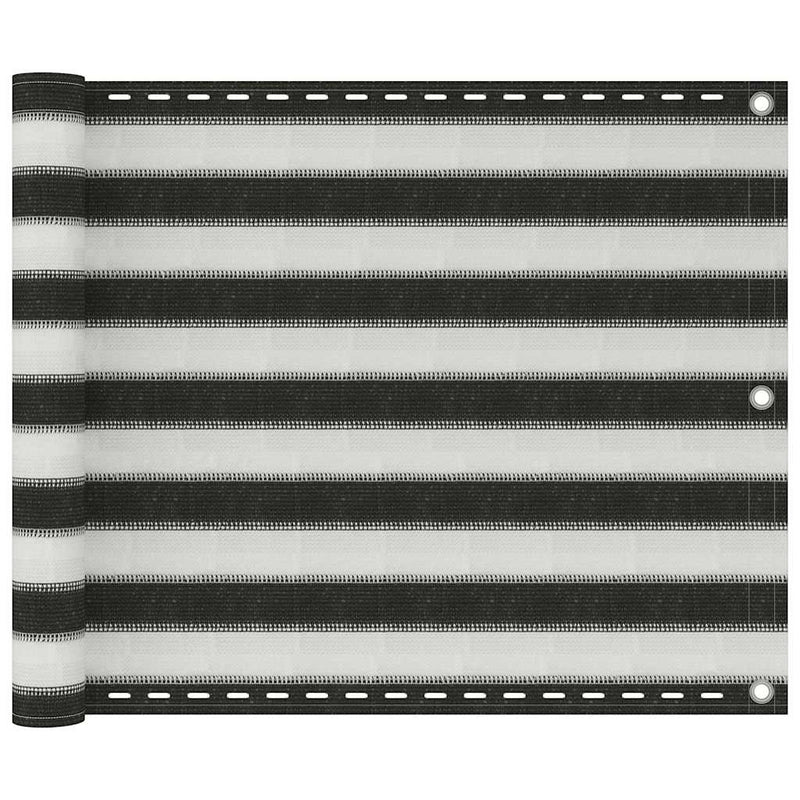 Prelată pentru balcon din HDPE, 75 x 600 cm, antracit și alb