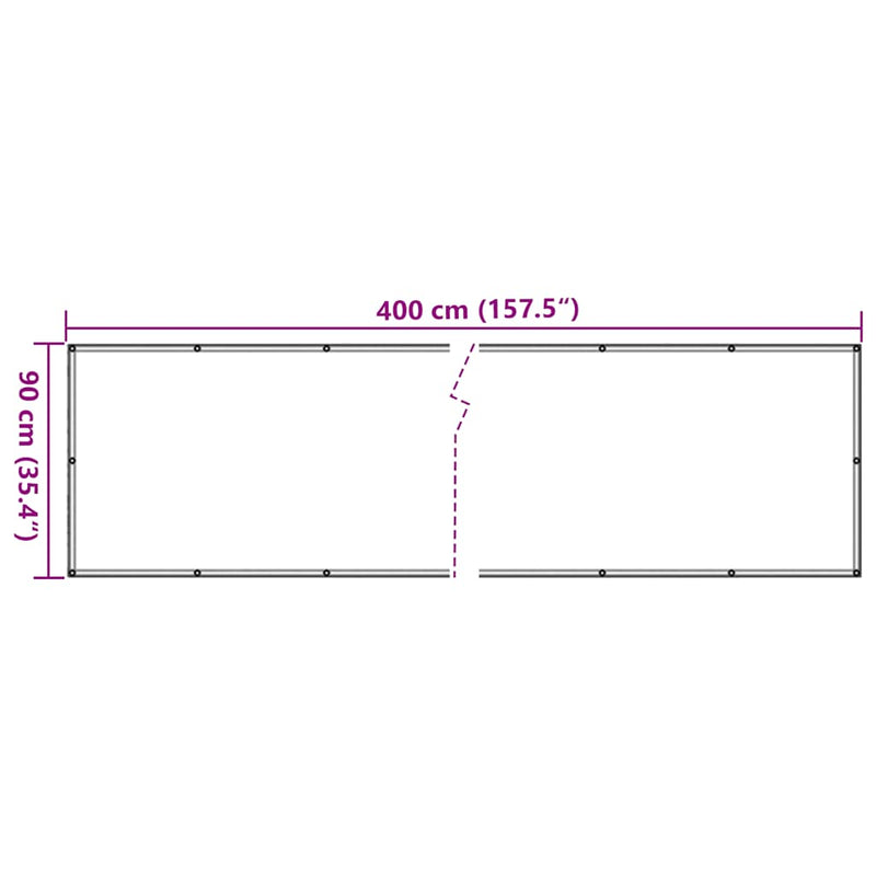 Prelată pentru balcon, material textil oxford, 90x400 cm, bej