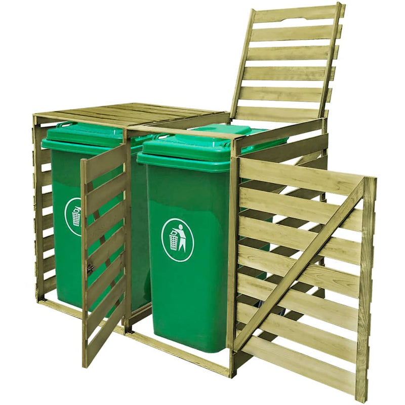 Magazie de pubele dublă, 240 L, lemn tratat