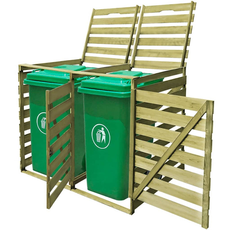 Magazie de pubele dublă, 240 L, lemn tratat