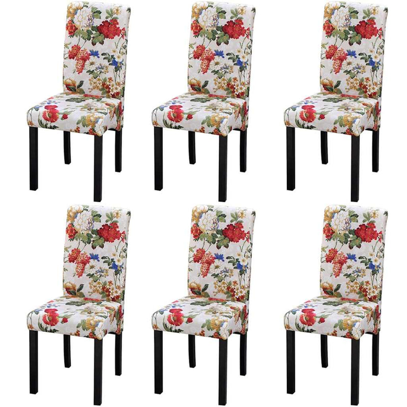 Scaune de bucătărie, 6 buc., multicolor, material textil