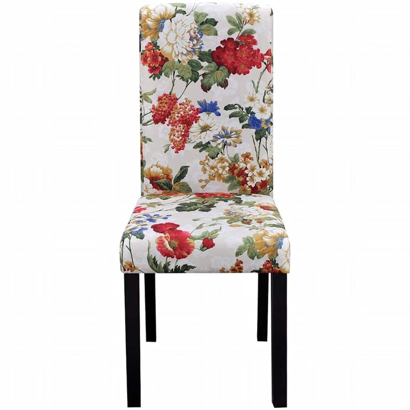 Scaune de bucătărie, 6 buc., multicolor, material textil
