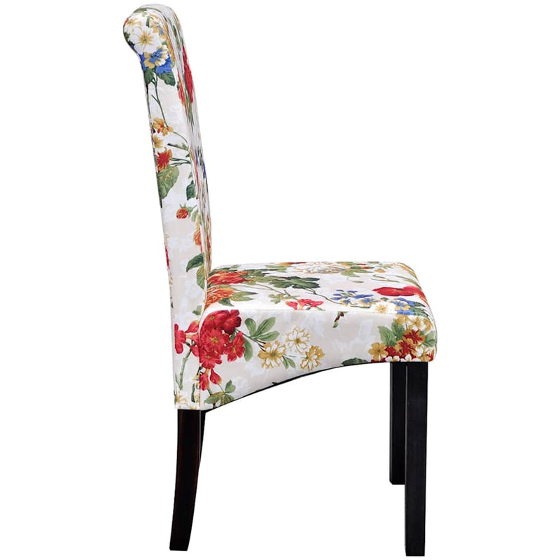 Scaune de bucătărie, 6 buc., multicolor, material textil