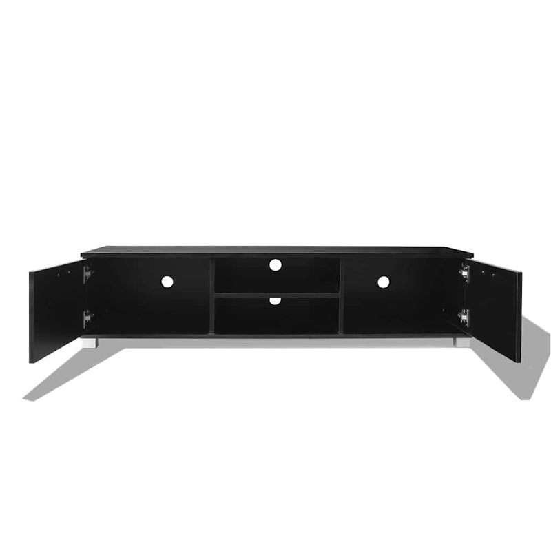 Comodă TV, negru extralucios, 140 x 40,3 x 34,7 cm