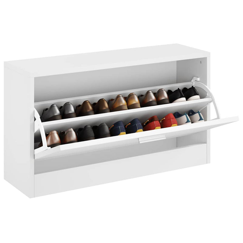 Banchetă de stocare pentru pantofi, 80x24x45 cm, alb