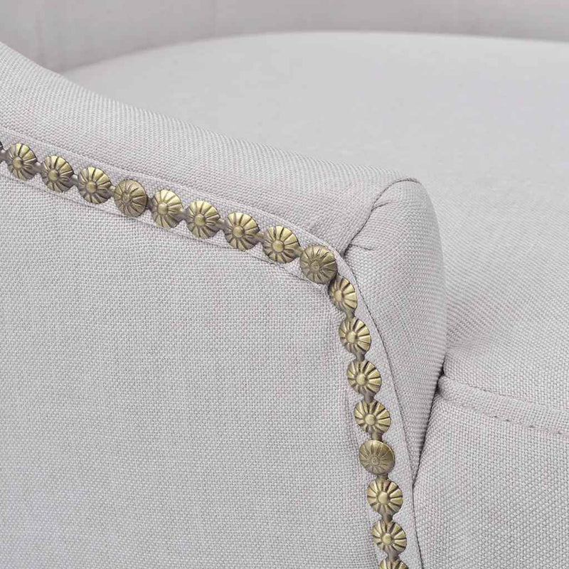 Scaune de sufragerie, 6 buc., gri crem, material textil