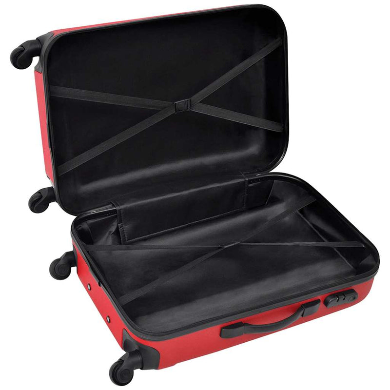 Set valize rigide, roșu, 3 buc., 45,5/55/66 cm