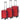 Set valize rigide, roșu, 3 buc., 45,5/55/66 cm