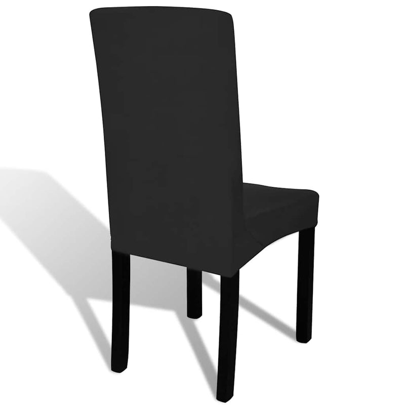 Huse de scaun elastice drepte, 4 buc., negru